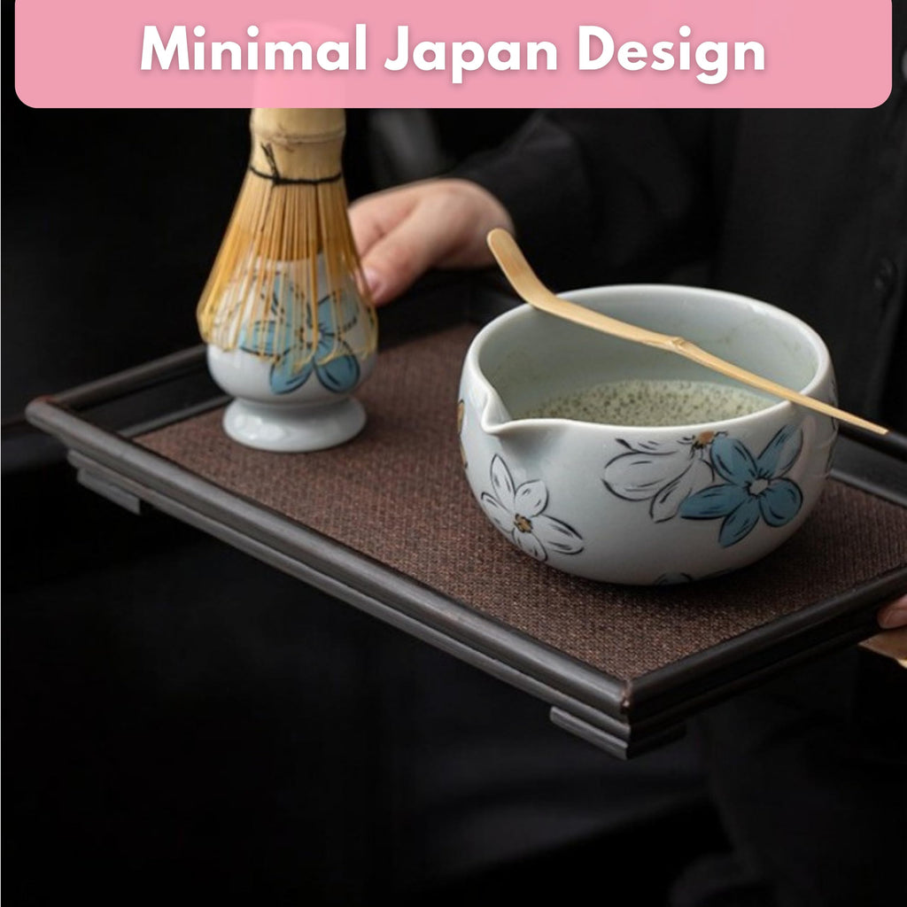 Atellya Matcha Whisk Set, Matcha Set, Scoop, Matcha Whisk Stand ,Matcha Bowl, Matcha Kit for Ceremony, Set for Matcha Latte  - Adelaide Green 280ml