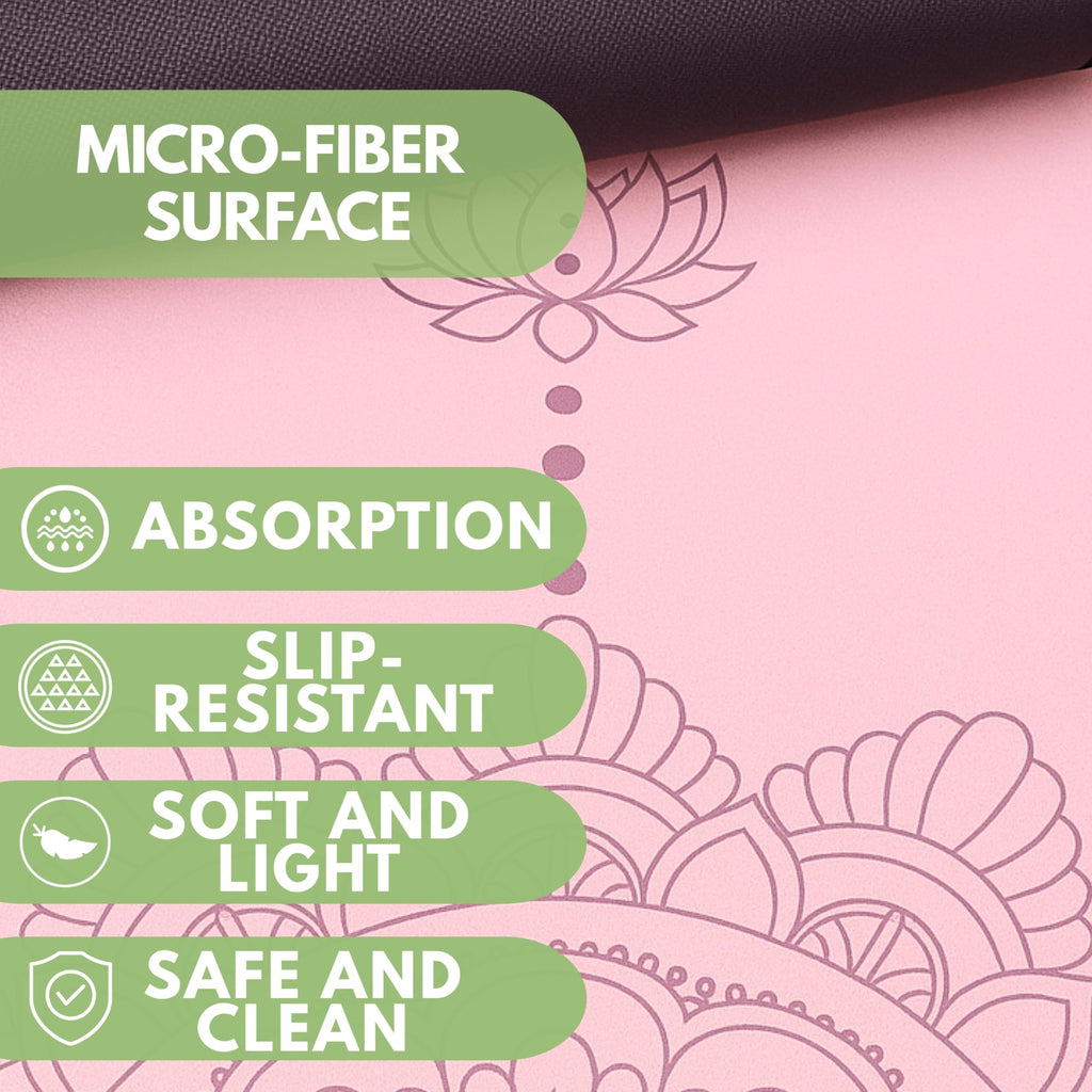 Atellya Pilates Reformer Mat,  Yoga Mat Set with Grip Socks & Mesh Bag – Lightweight Non Slip Design - Sydney Pink