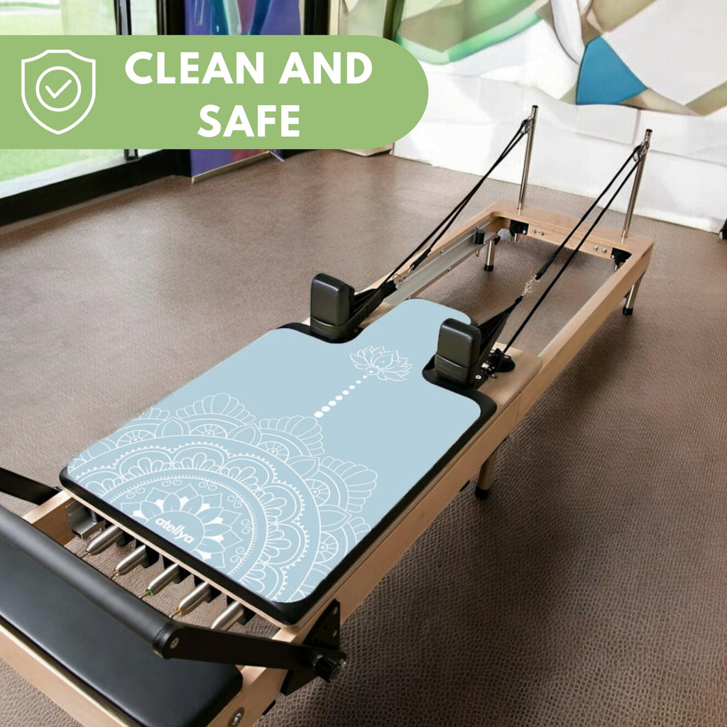 Atellya Pilates Reformer Mat,  Yoga Mat Set with Grip Socks & Mesh Bag – Lightweight Non Slip Design - Sydney Pink