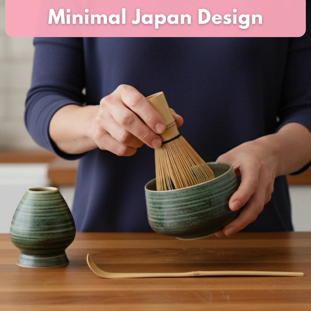 Atellya Adelaide Green Matcha Ceremony Kit – Bowl, Whisk, Scoop & Stand Set 280ml Atellya