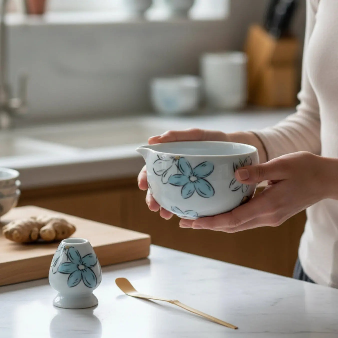 Atellya Adelaide Green Matcha Ceremony Kit – Bowl, Whisk, Scoop & Stand Set 280ml Atellya