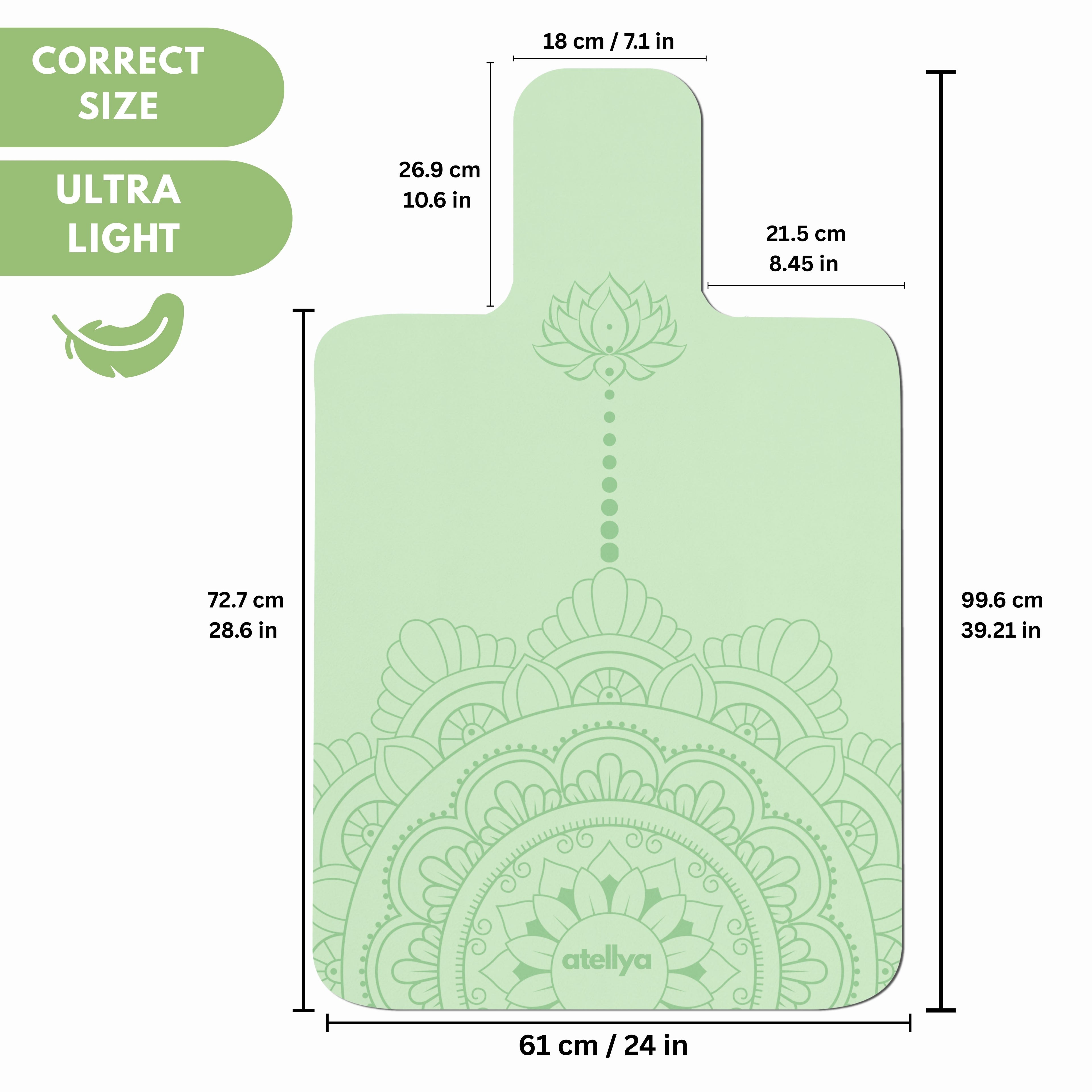 Atellya Boston Green Pilates Reformer Mat Set – Non-Slip Pilates Mat + Grip Socks with Carry Bag Atellya