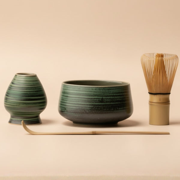 Atellya Green Adelaide Matcha Set – Bowl, Whisk, Scoop & Stand Set 280ml