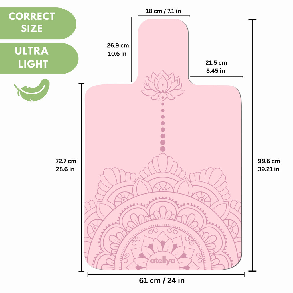 Atellya Chicago Pink Pilates Reformer Mat Set – Non-Slip Pilates Mat + Grip Socks with Carry Bag Atellya