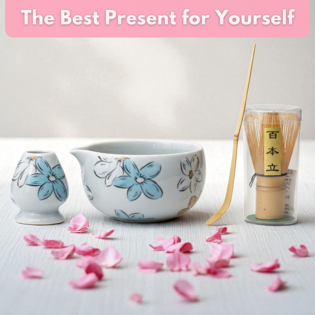 Atellya Matcha Whisk Set, Matcha Set, Scoop, Matcha Whisk Stand ,Matcha Bowl, Matcha Kit for Ceremony, Set for Matcha Latte  - Adelaide Green 280ml