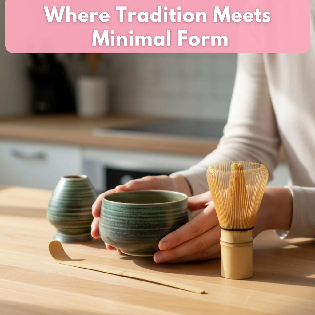 Atellya Adelaide Green Matcha Ceremony Kit – Bowl, Whisk, Scoop & Stand Set 280ml Atellya