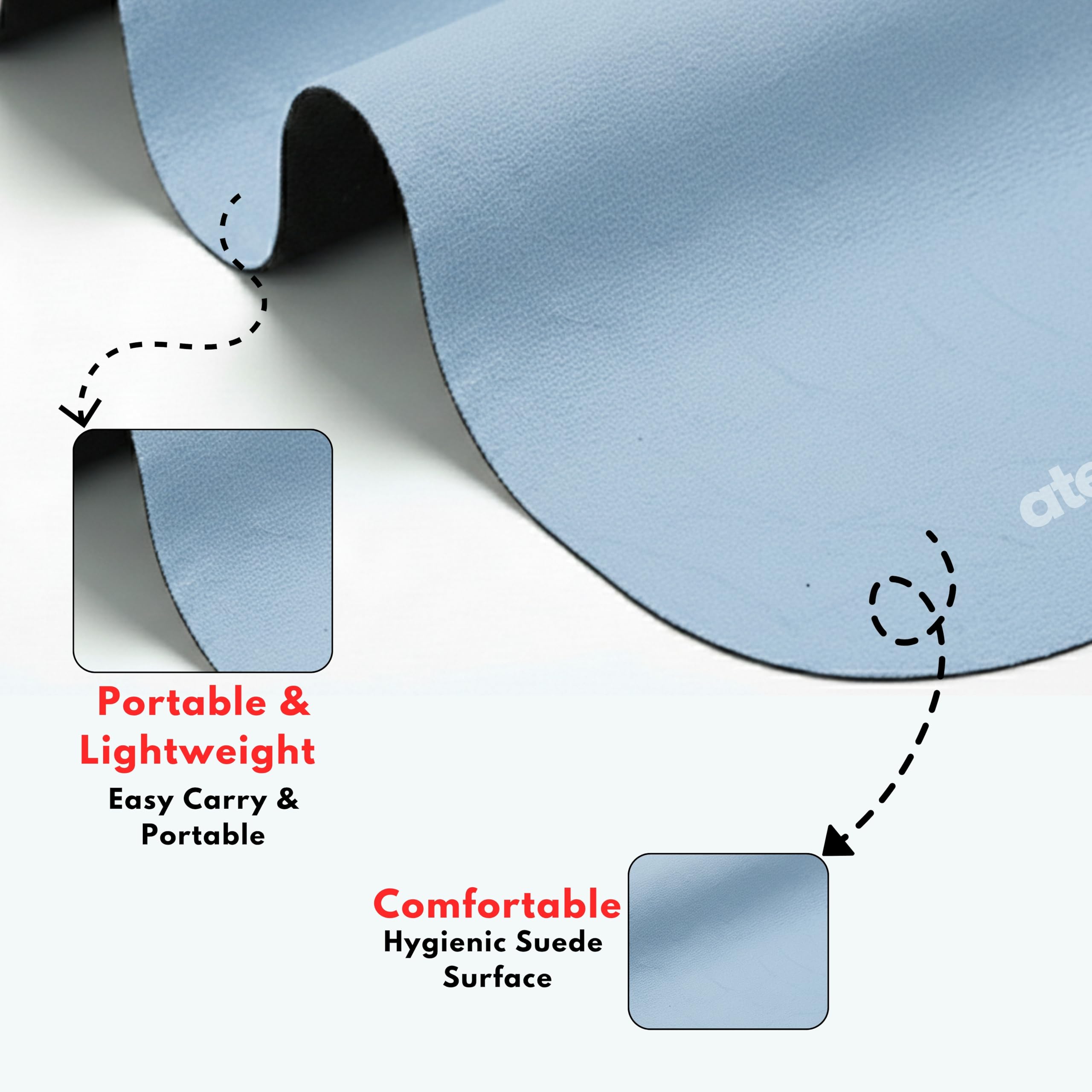 Atellya Pilates Reformer Mat,  Yoga Mat Set with Grip Socks & Mesh Bag – Lightweight Non Slip Design - Sydney Pink